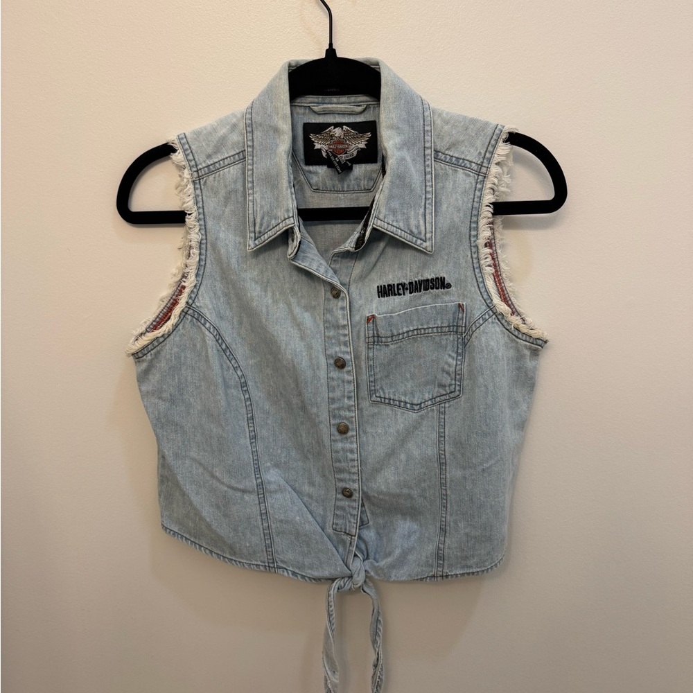 Harley-Davidson Light Blue Denim Vest